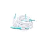 White Silicone Shoelace with Sky Blue tips - Image 2