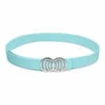 Sky blue Infinity Silicone belt with silver buckle