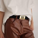 Black Elastic RB belt with golden buckle - Image 4