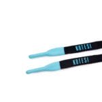 Black Silicone Shoelace with Sky Blue tips - Image 2