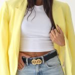 Black Infinity Silicone belt with golden buckle - Image 4