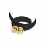 Black Infinity Silicone belt with golden buckle - Image 3