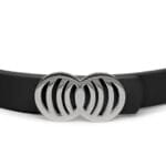 Black Infinity Silicone belt with silver buckle - Image 2