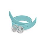 Sky blue Infinity Silicone belt with silver buckle - Image 3