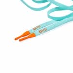 Sky Blue Silicone Shoelace with Orange tips - Image 3