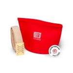 Cream Elastic RB belt with golden buckle - Image 3