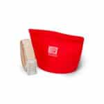 Cream Elastic RB belt with silver buckle - Image 2