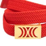 Red Elastic RB belt with golden buckle - Image 6