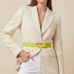 Neon Yellow Infinity Silicone belt with golden buckle - Image 4