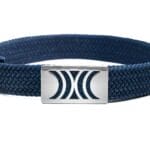 Navy Elastic RB belt with silver buckle - Image 3