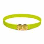 Neon Yellow Infinity Silicone belt with golden buckle