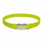 Neon Yellow Infinity Silicone belt with silver buckle