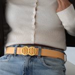 Peach Infinity Silicone belt with golden buckle - Image 4