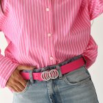 Pink Infinity Silicone belt with silver buckle - Image 4