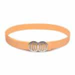 Peach Infinity Silicone belt with silver buckle