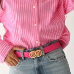 Pink Infinity Silicone belt with golden buckle - Image 4