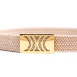 Cream Elastic RB belt with golden buckle - Image 3