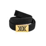 Black Elastic RB belt with golden buckle