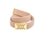 Cream Elastic RB belt with golden buckle