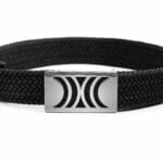 Black Elastic RB belt with silver buckle - Image 3