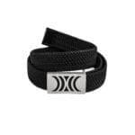 Black Elastic RB belt with silver buckle