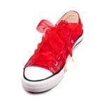 Red Organza Ribbon Shoelace - Image 4
